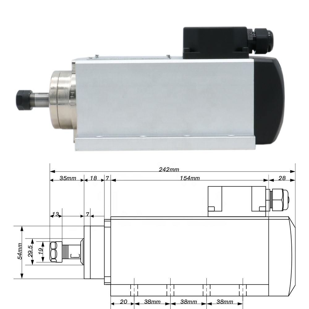 1.5kw flash refrigerado a ar e - Air Cooled 1.5Kw Spindle Motor Inverter 110V avaliação e preço