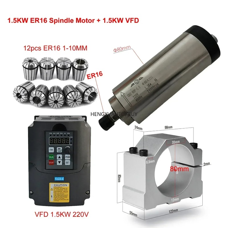 Kit de Motor Spindle Refrigera - Er20 Collet Chuck Spindle Motor 220V avaliação e preço