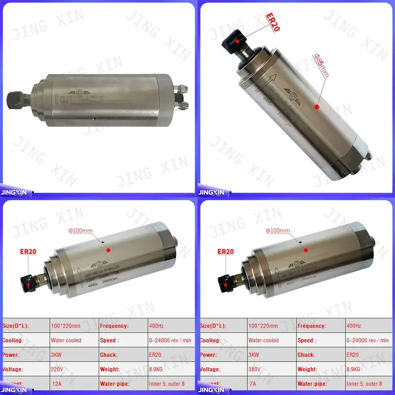 Motor de Eixo CNC Personalizad - Er20 Collet Chuck Spindle Motor 220V avaliação e preço